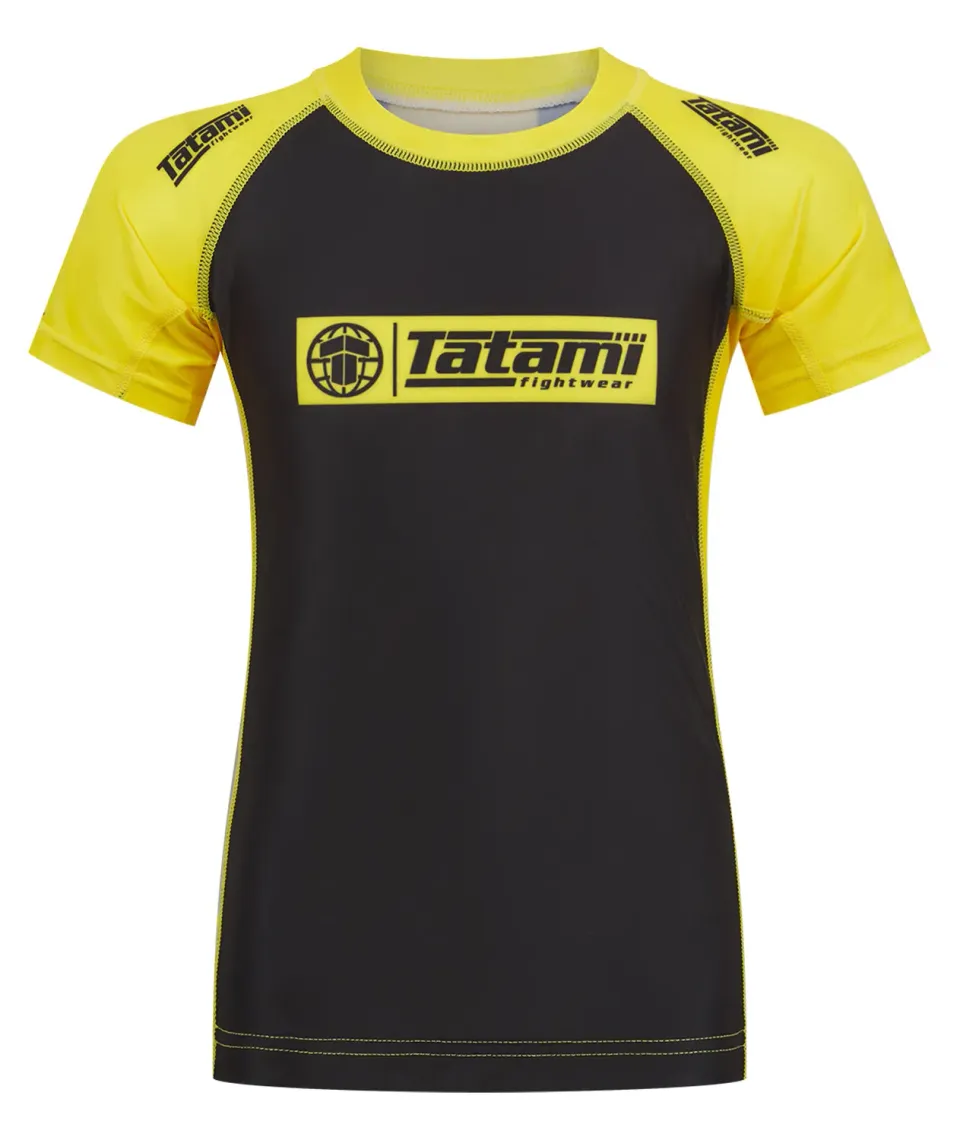 Tatami Fightwear IBJJF Ranked rash guard bimbo gialla corta