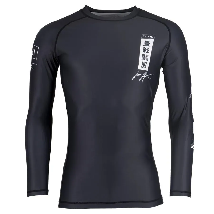 Tatami Kanagawa rash guard nero maniche lunghe
