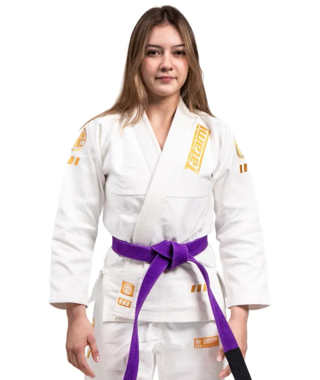 Tatami Fightwear Ladies Pro Series Kimono BJJ Bianco Oro
