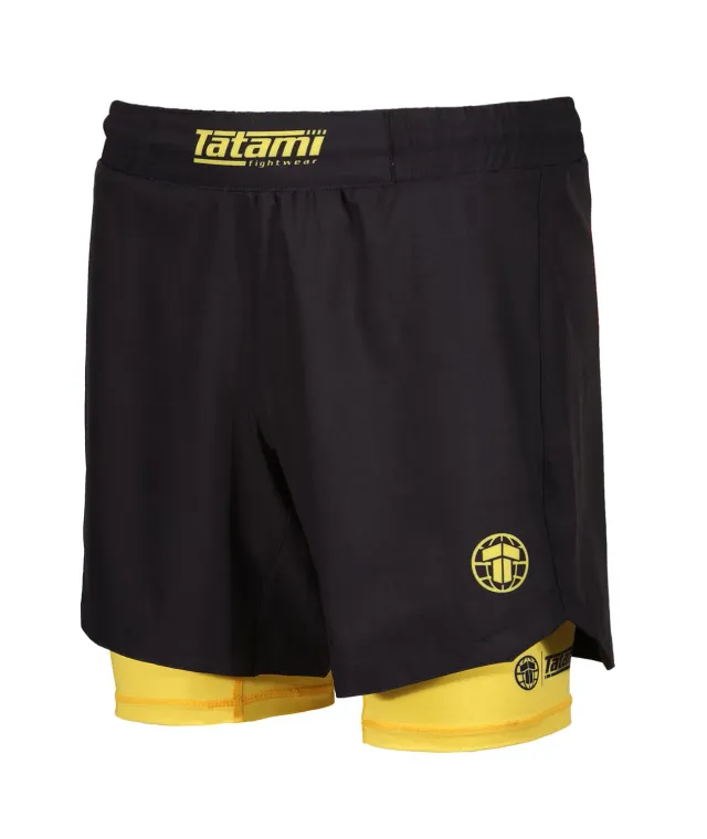 Tatami Dual Layer shorts grappling uomo gialli doppio strato