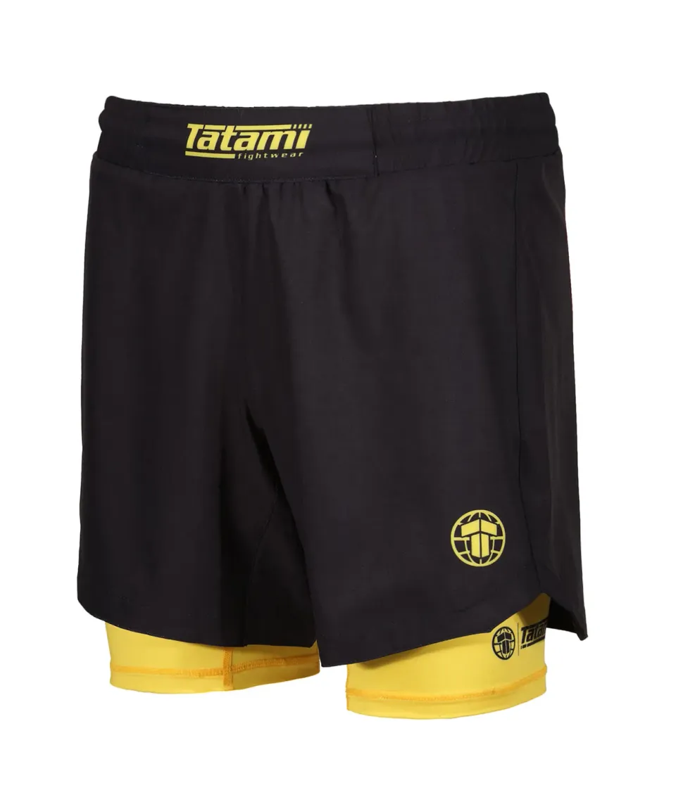 Tatami Dual Layer shorts grappling uomo gialli doppio strato