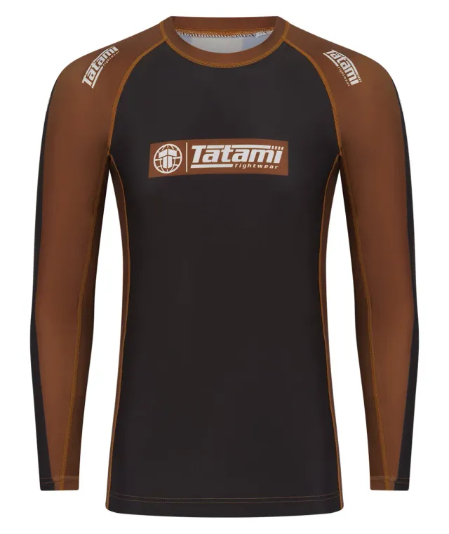 Tatami IBJJF Ranked Rash Guard Marrone Manica Lunga