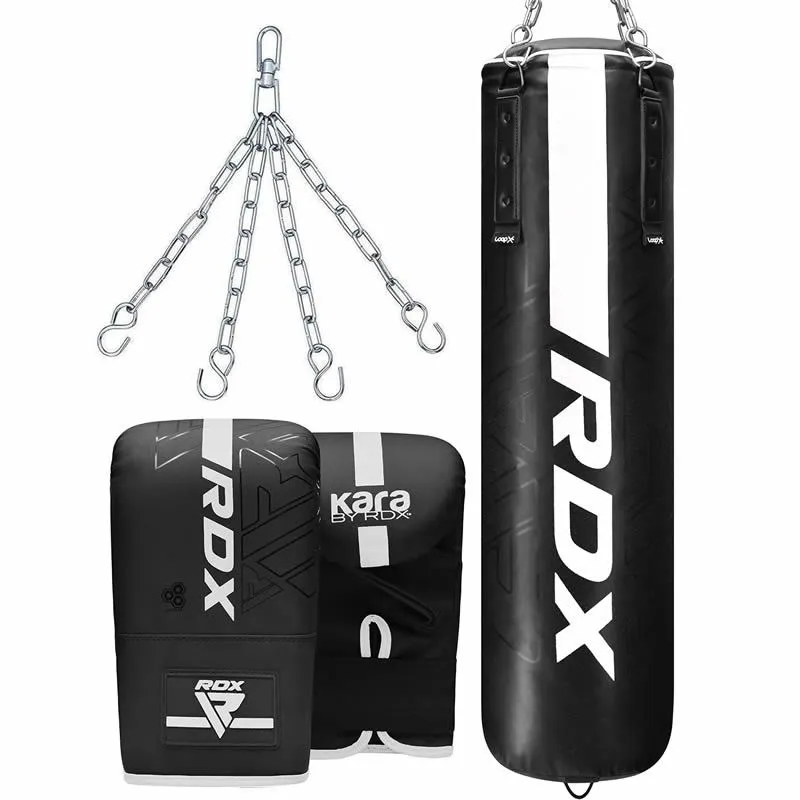 RDX F6 Kara sacco da boxe 4ft nero riempito resistente