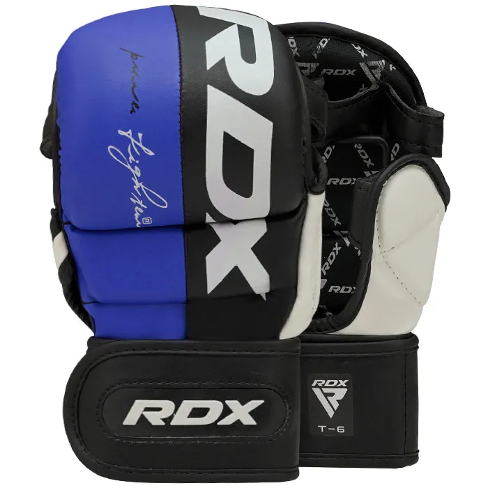 RDX T6 guanti MMA sparring 7oz rossi triplo strato
