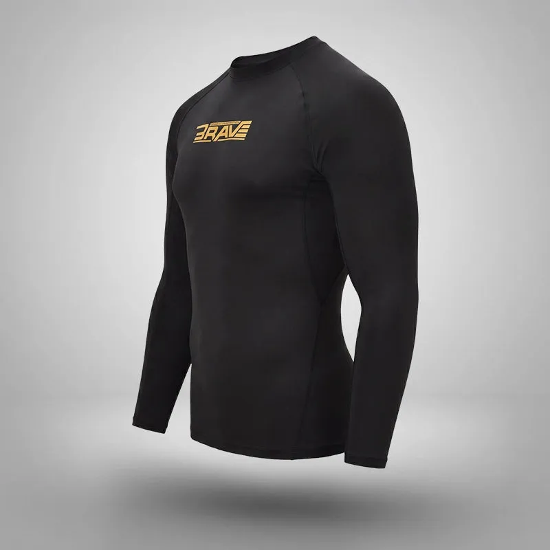 RDX Brave B1 Rash Guard Nera Uomo Compressione