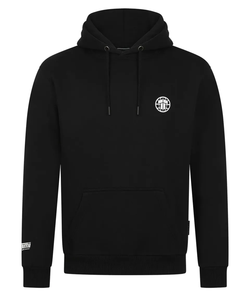 Tatami Globe Hoodie felpa cappuccio nera 280 GSM