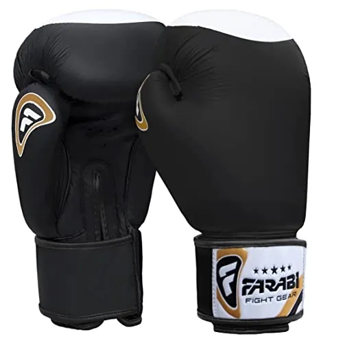Farabi Raw Guanti Boxe Pelle Cuoio Sparring Sacco