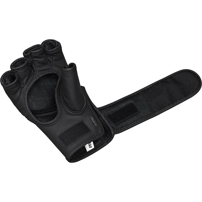 RDX F15 Noir guanti MMA grappling pelle neri
