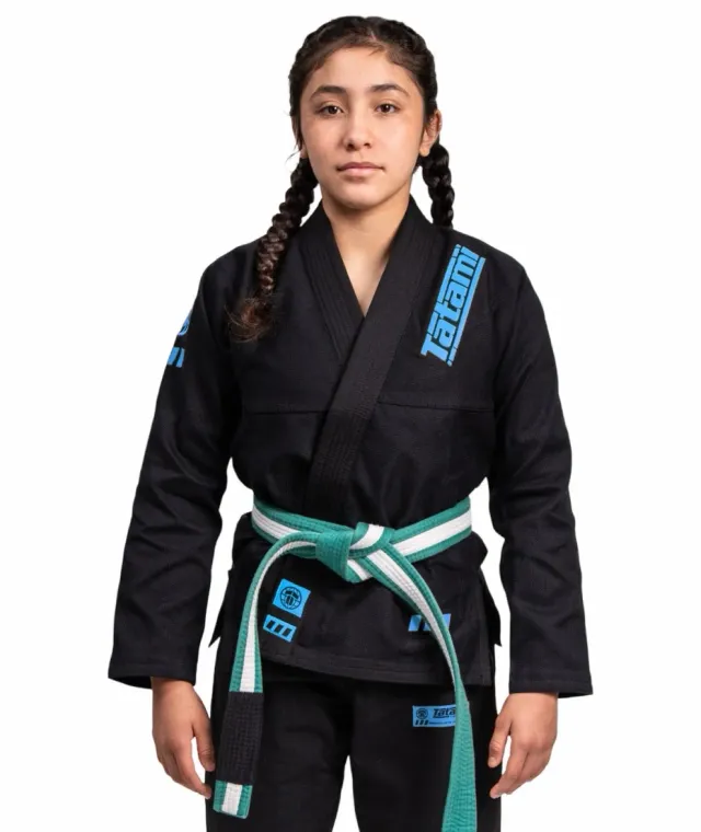 Tatami Fightwear Kids Pro Series kimono BJJ nero azzurro M1