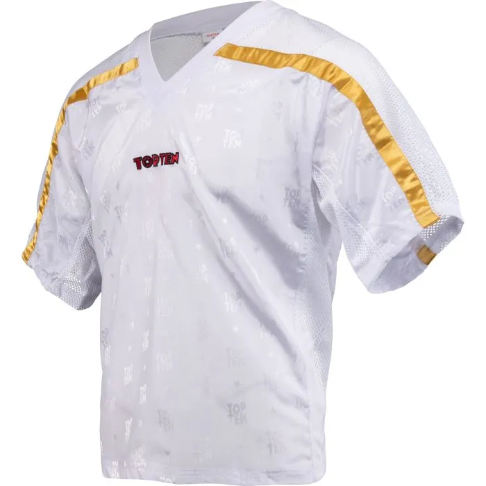 TOP TEN Mesh maglietta kickboxing scollo a V poliestere