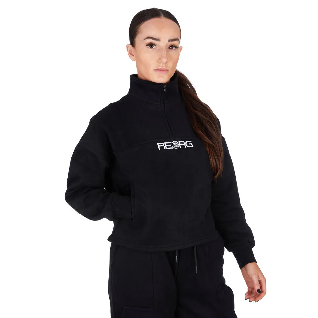 Tatami REORG Felpa Mezza Zip Donna Nera Cotone
