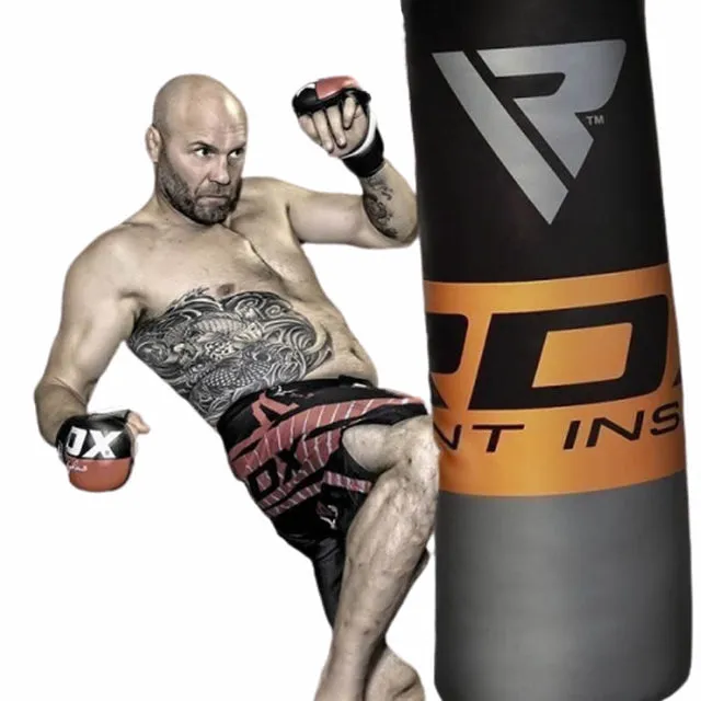 RDX F12 Sacco Boxe 4FT Set Guanti Nero Arancio