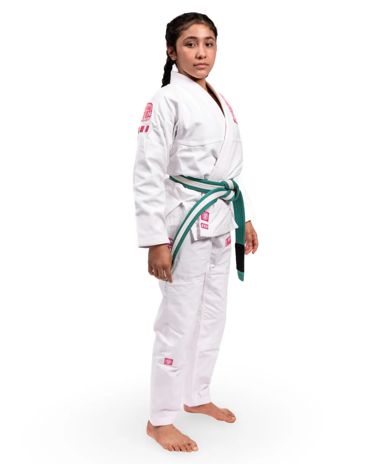 Tatami Kids Pro Series kimono BJJ bianco rosa bimbo