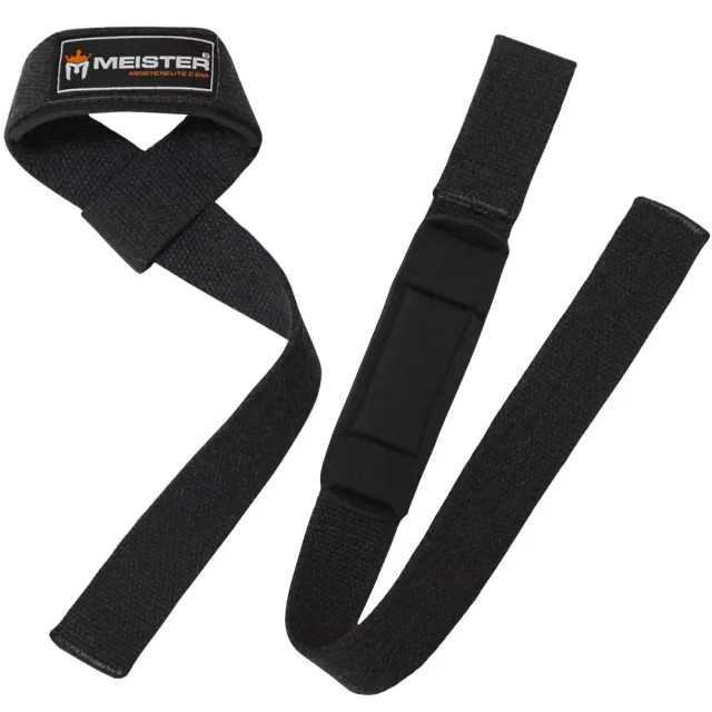 Meister Cinghie Sollevamento Pesi Neoprene Nero Coppia