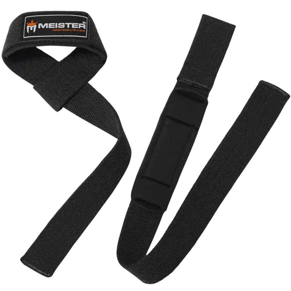 Meister Cinghie Sollevamento Pesi Neoprene Nero Coppia