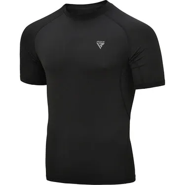 RDX T15 Rash Guard Nero Maniche Corte Termica
