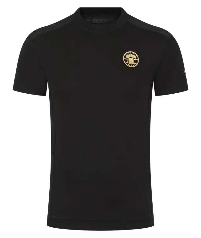 Tatami Fightwear Pro rash guard maniche corte uomo nero-oro