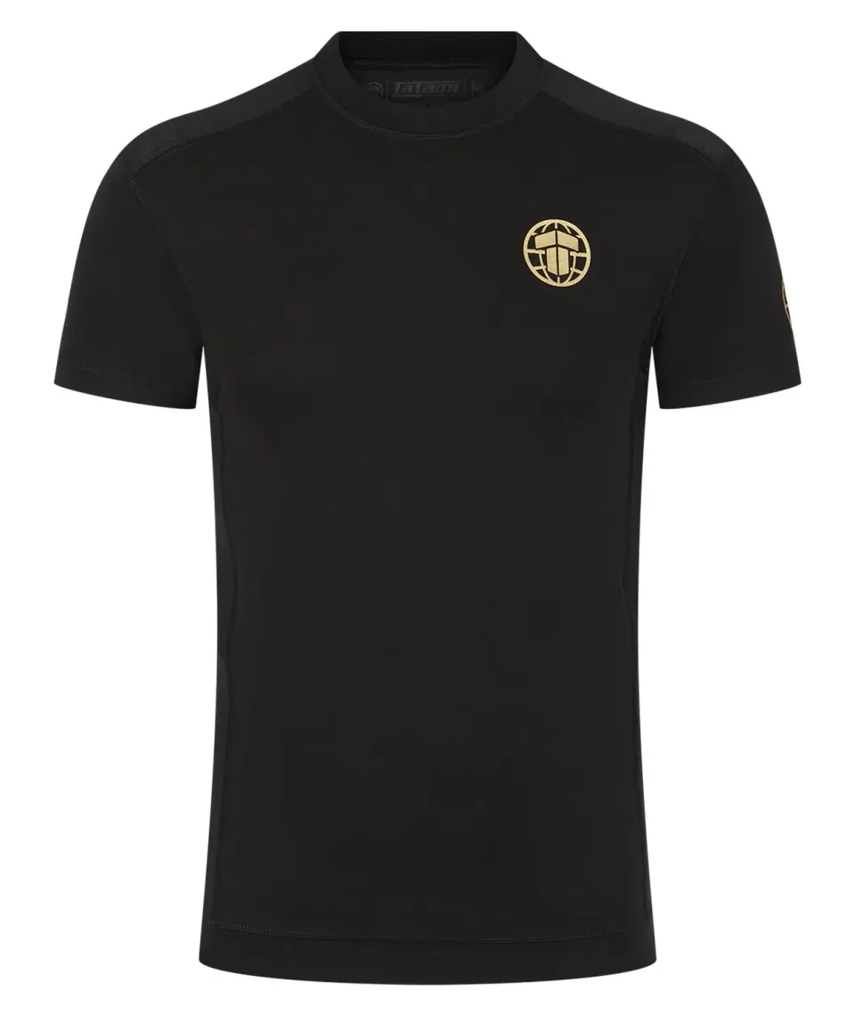 Tatami Fightwear Pro rash guard maniche corte uomo nero-oro