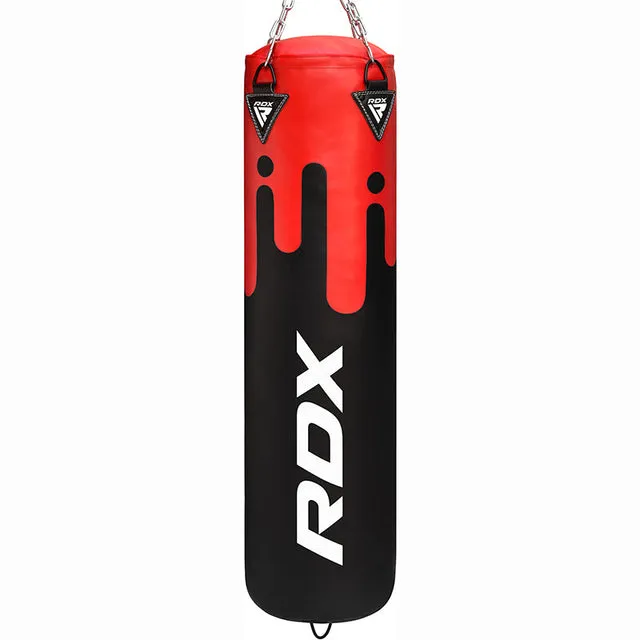 RDX Sacco Boxe 4ft Nero Rosso in Maya Hide