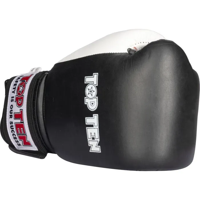 TOP TEN Pro guanti boxe pelle vera nero allenamento