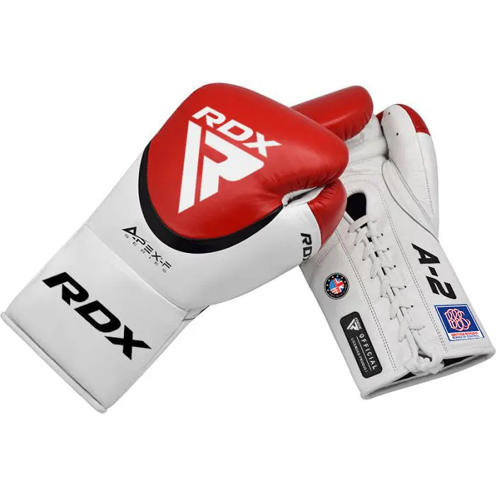 RDX A2 Guanti Boxe Pro Lacci 10oz Rossi Pelle