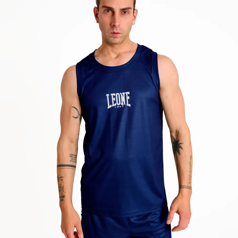 Leone1947 Stripe ABX205 Canotta Uomo Nero L traspirante