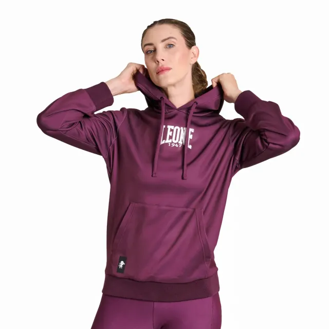 Leone 1947 Combat Club ABX523 felpa donna nera M con cappuccio