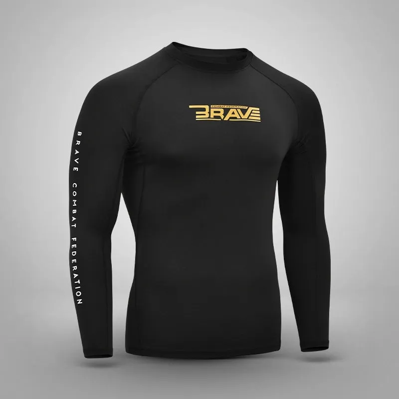 RDX Brave B1 Rash Guard Nera Uomo Compressione