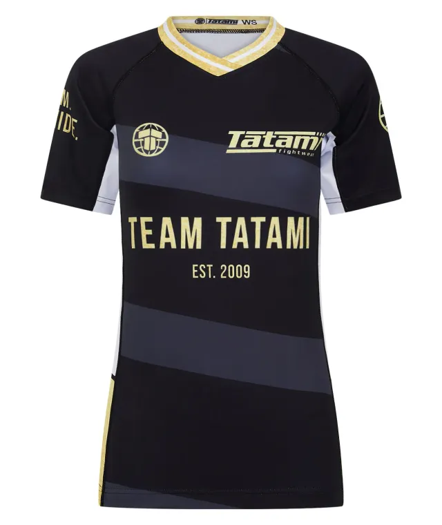 Tatami Team rash guard donna maniche corte nero oro