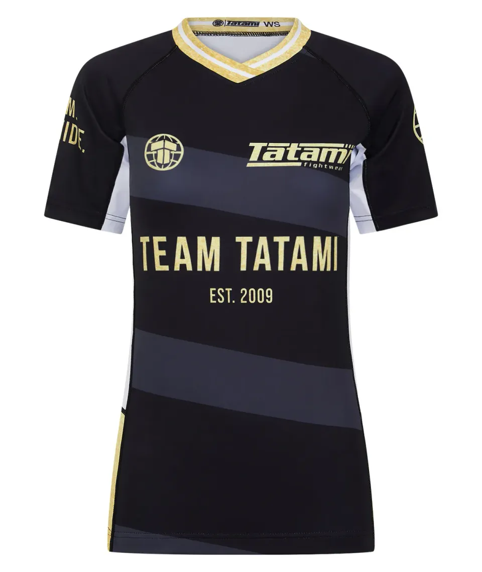Tatami Team rash guard donna maniche corte nero oro