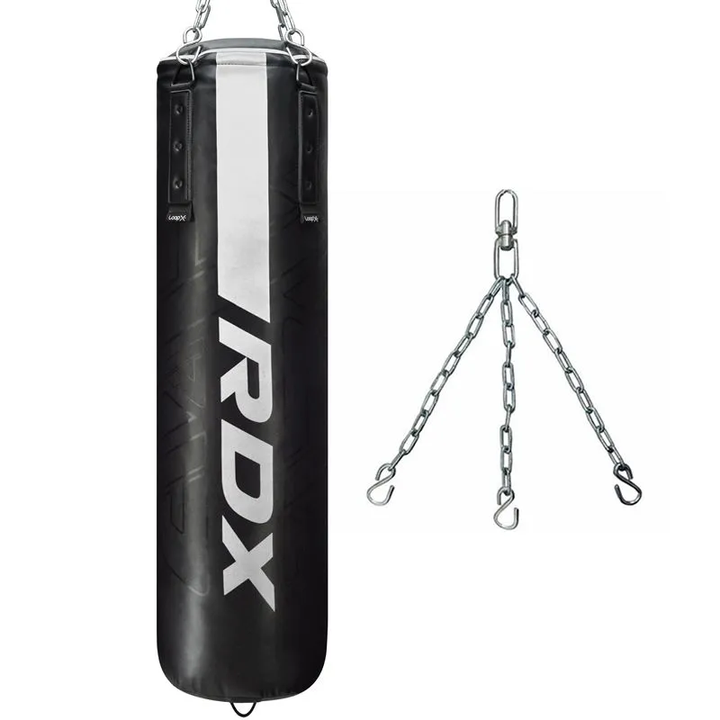 RDX F6 Kara Sacco Boxe Riempito Nero 150 cm Pelle