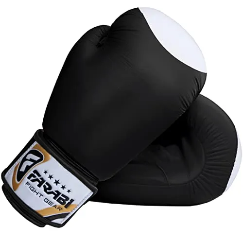 Farabi Raw Guanti Boxe Pelle Cuoio Sparring Sacco