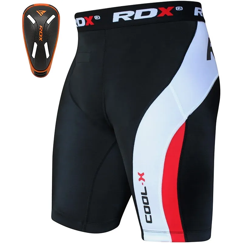 RDX MB Pantaloncini Compressione con Conchiglia rossi