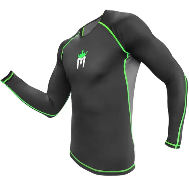 Meister MMA rashguard maniche lunghe nero-verde