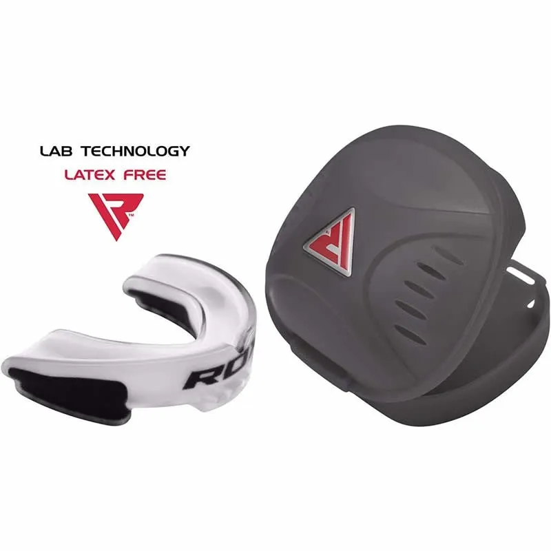 RDX 3W paradenti boxe bianco adulti boil-bite