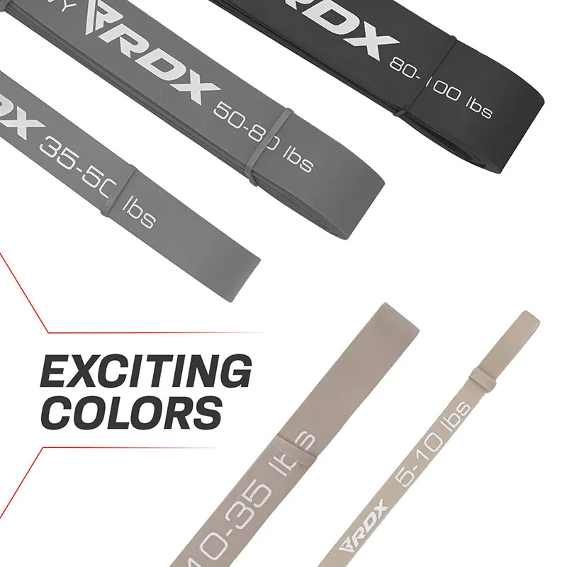 RDX MG 5-in-1 banda elastica resistenza multicolor 5 pezzi lattice