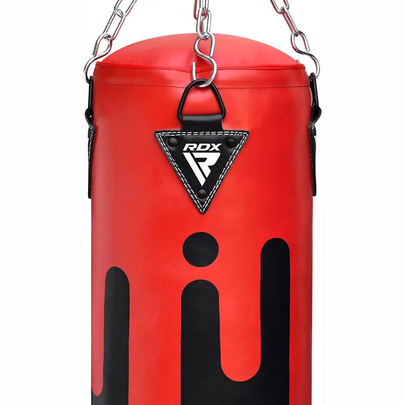 RDX F9R Sacco Boxe Pelle 4FT Rosso Nero imbottito