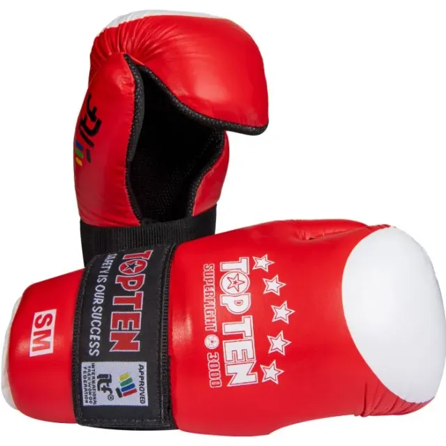 TOP TEN ITF Superfight 3000 Guanti Pelle Mani Aperte