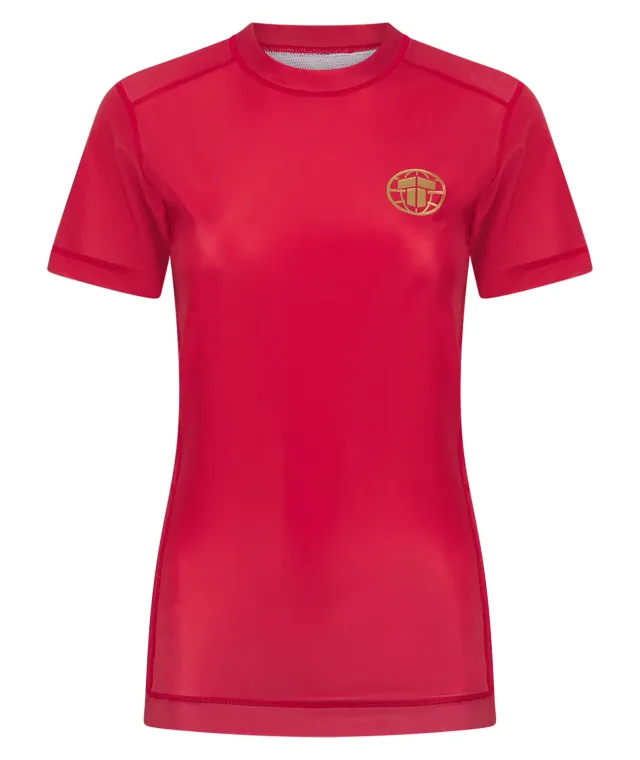 Tatami Pro Rash Guard Donna Rosso Corta Traspirante