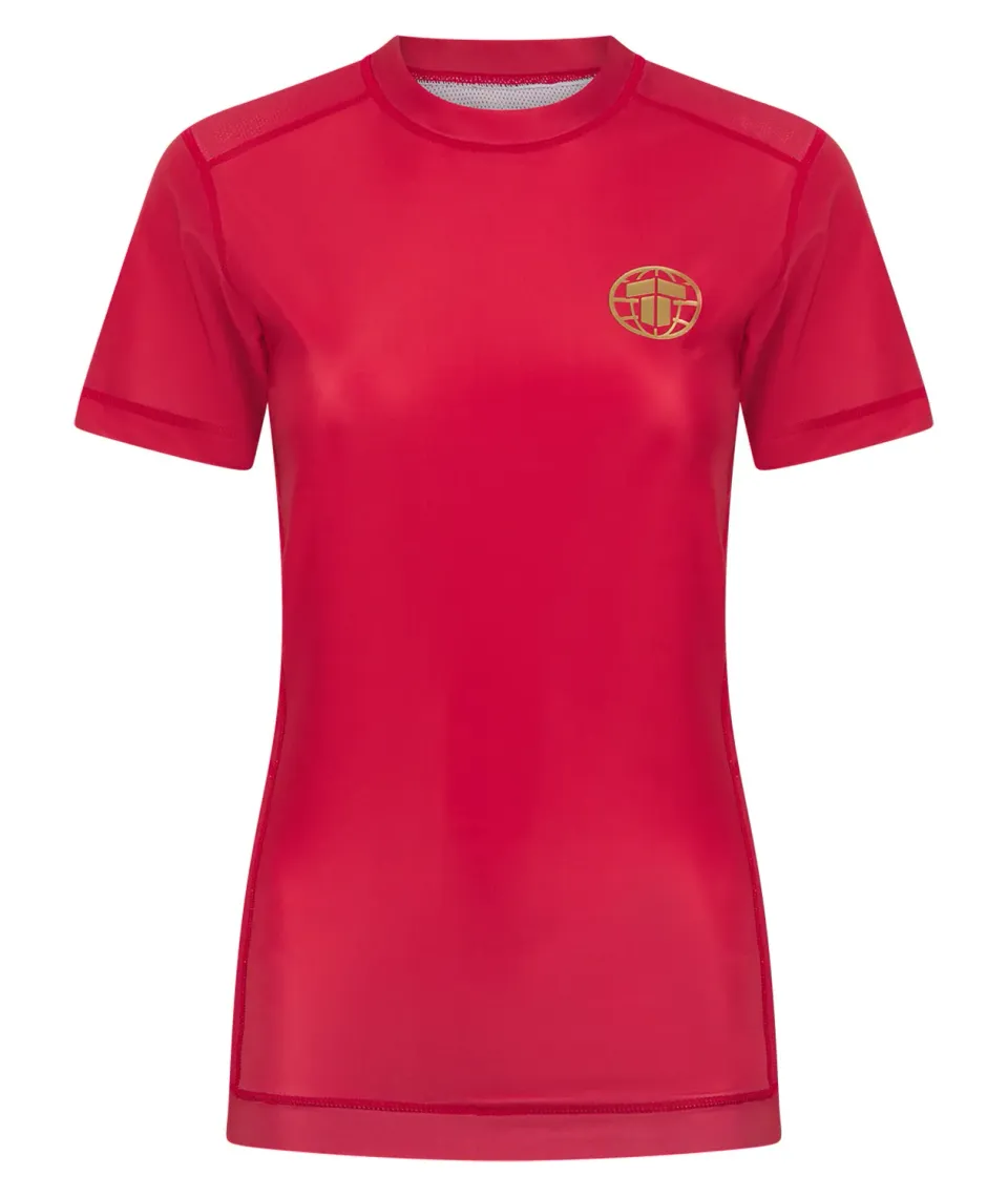 Tatami Pro Rash Guard Donna Rosso Corta Traspirante