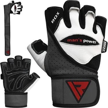 RDX L1 Guanti Palestra Pelle con Polsiera
