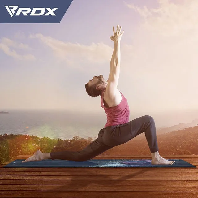 RDX D10 Iris Tappetino Yoga PVC 6mm Blu Antiscivolo
