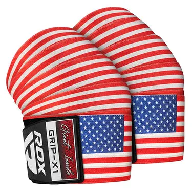 RDX American Flag Fasce Ginocchio Elastiche Coppia Powerlifting