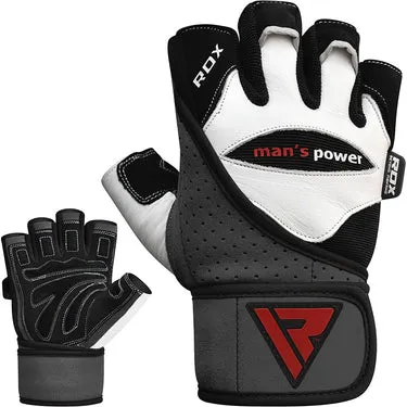 RDX L1 Guanti Palestra Pelle con Polsiera