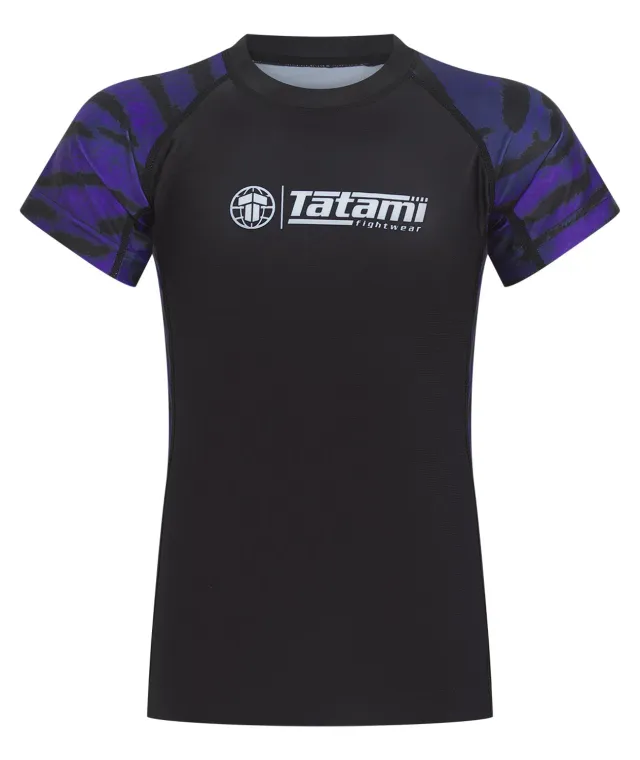 Tatami Fightwear Recharged Purple Tiger rash guard bambino manica corta