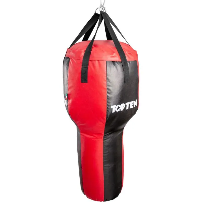 TOP TEN Hook sacco boxe imbottito rosso-nero