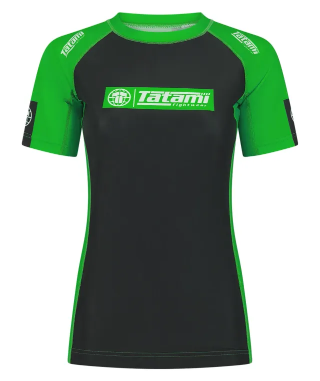Tatami IBJJF Ranked rash guard donna verde maniche corte