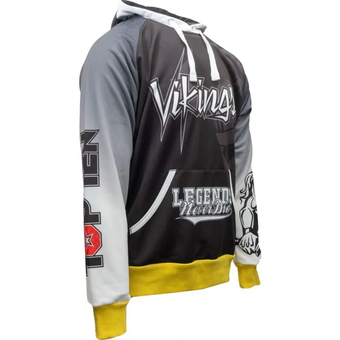 TOP TEN Vikings hoodie felpa cappuccio MMA poliestere