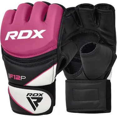 RDX F12 Guanti MMA Donna Rosa Pelle Maya Hide
