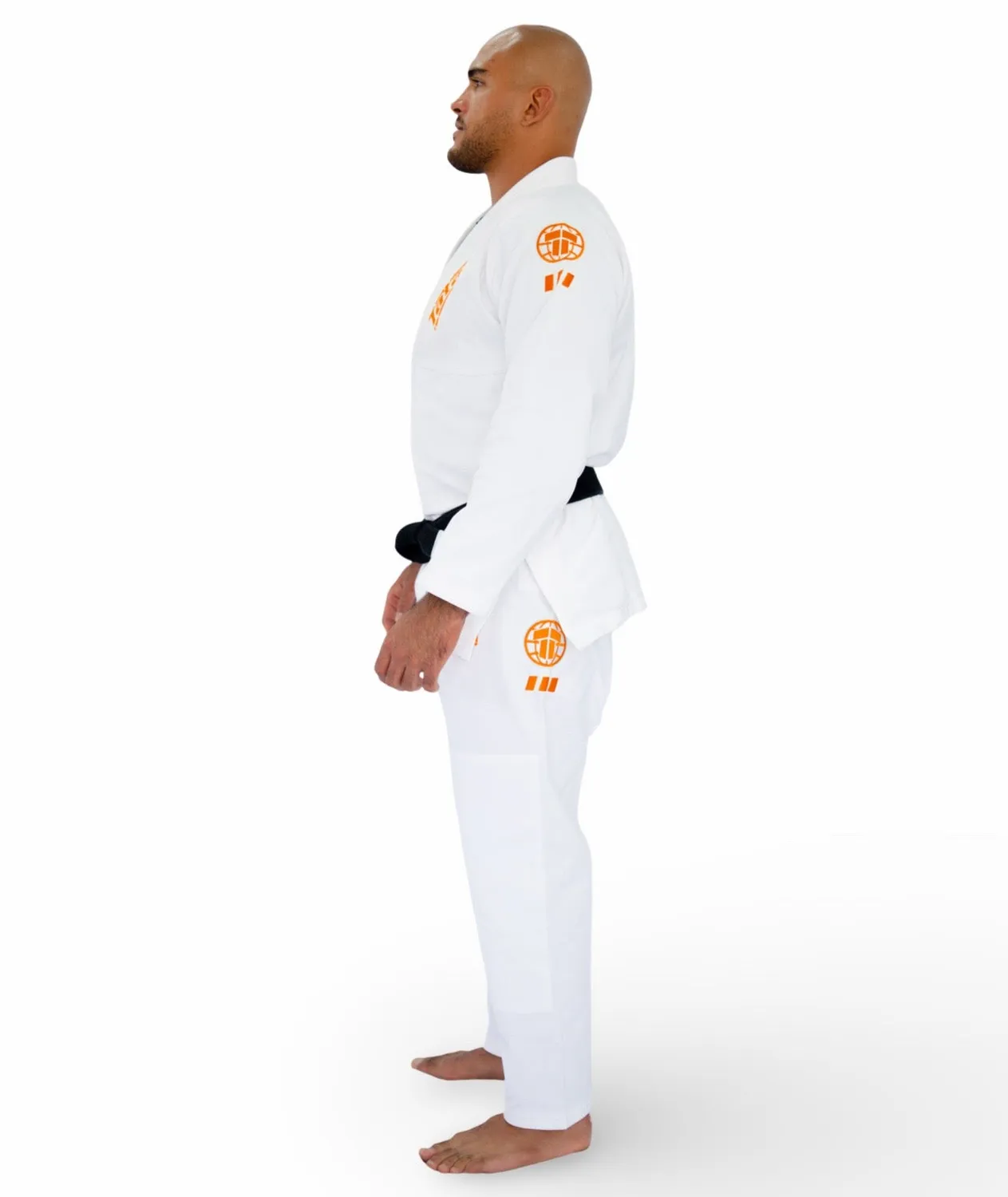 Tatami Pro Series kimono BJJ bianco leggero ricami arancioni